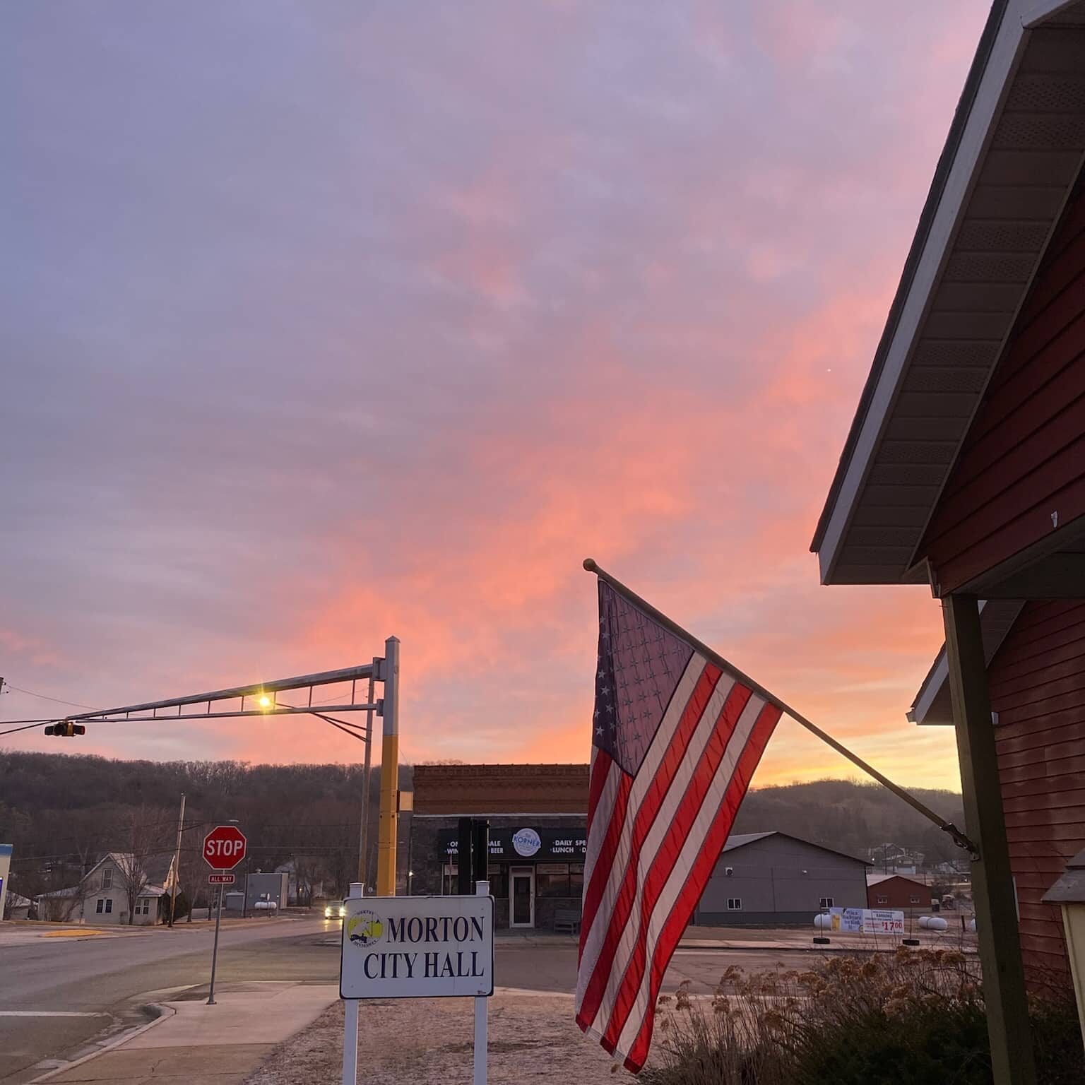 Morton City Hall at Sunset